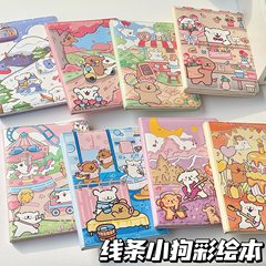 ラインパピー A5 レザー フルカラー インナーページ ノート かわいい漫画 学生日記 手元帳 ギフト