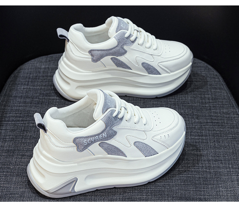 Giày sneaker nữ đế dày tăng chiều cao phong cách A-Gan mới thu đông 2025 — M2918 màu xám, M2918 màu vàng, M2918 màu xanh chi tiết 27