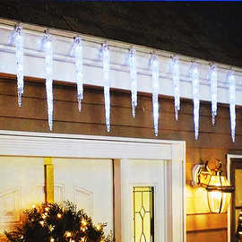 RGB6码7彩同步LED冰柱低压灯串圣诞节日花园室内外装饰彩灯串灯