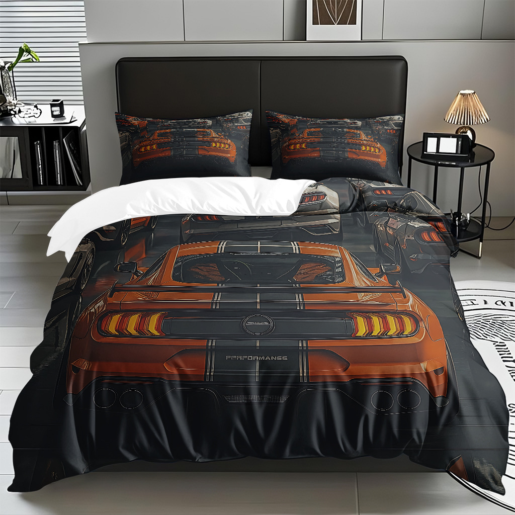 TEMU / JIT Cool Car Digital Printed Edredon Kit suave piel-profiliable fábrica de origen textil