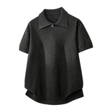 ZF8118-3DP38男夏薄款v领休闲T恤夏季慵懒针织日系海鸥领olo衫，男装针织衫/毛衣，星座614