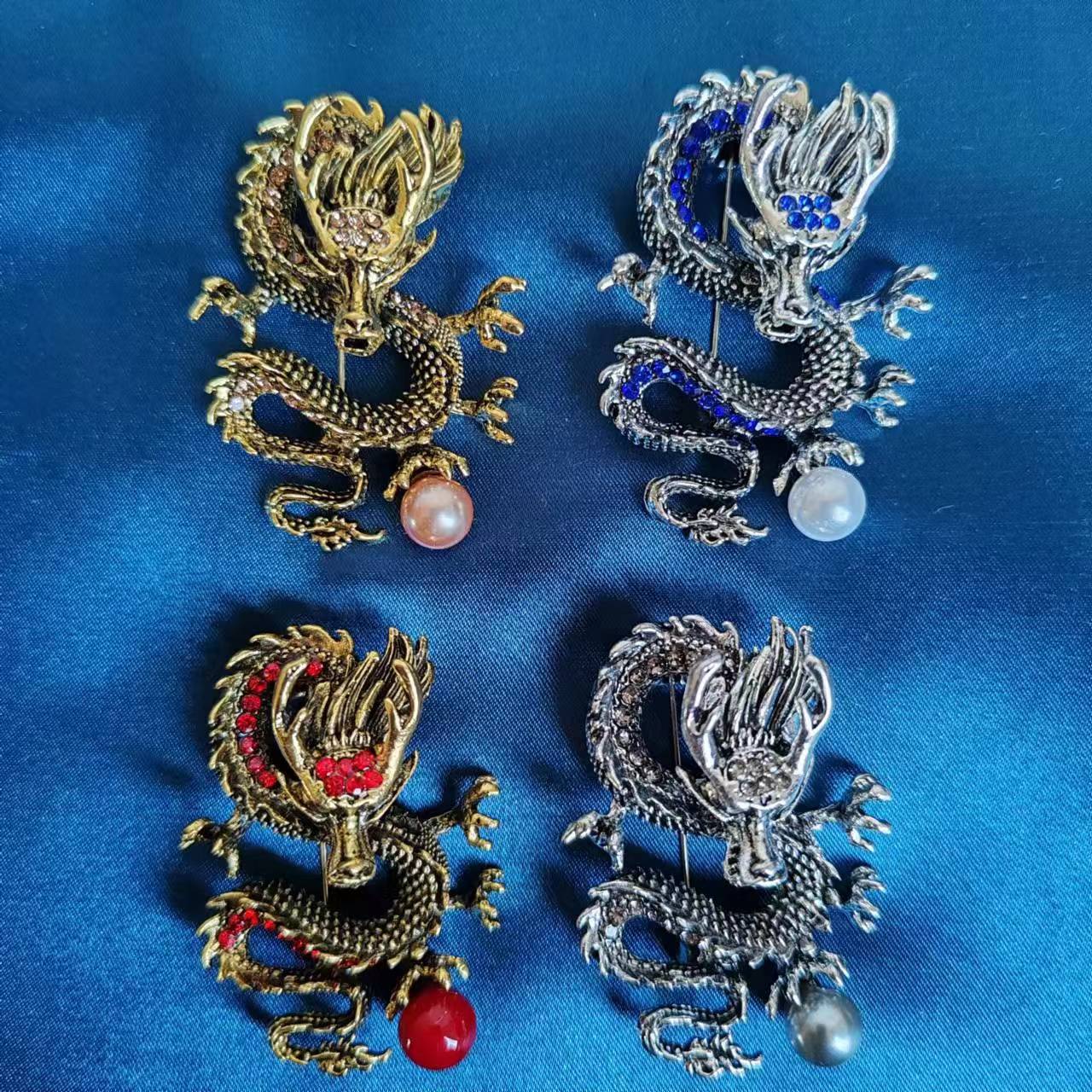 Chinoiserie Cool Style Dragon Alloy Plating Unisex Brooches display picture 3