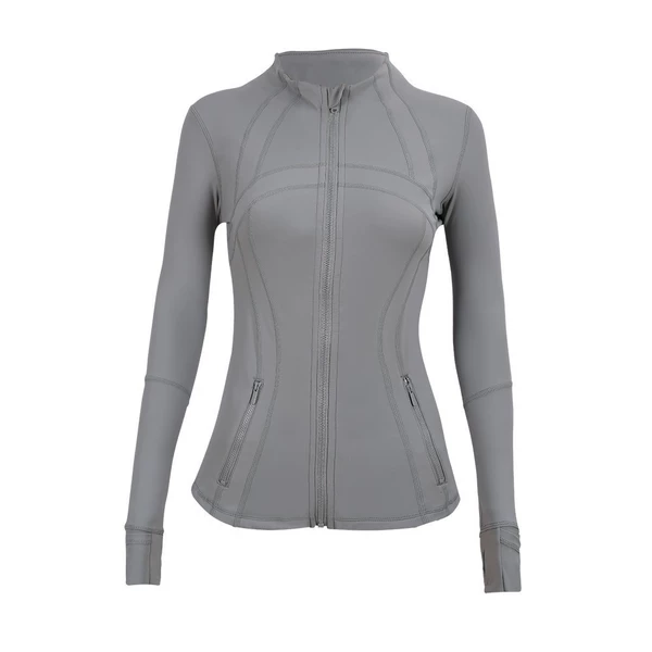 Medium gray DF stand-up collar jacket