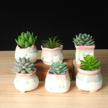 批发流釉多肉花盆 可爱冰裂多肉拇指盆 花盆多肉2436