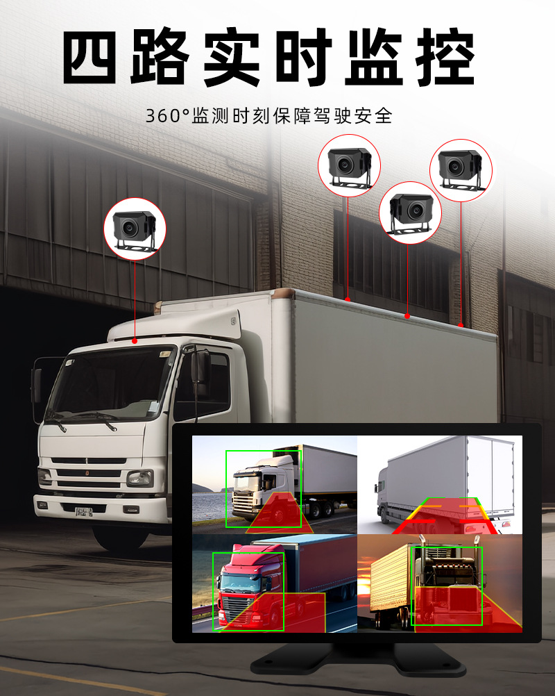 ai truck monitoring system recorder hd night vision 360 panorama bsd blind area warning bus reversing image