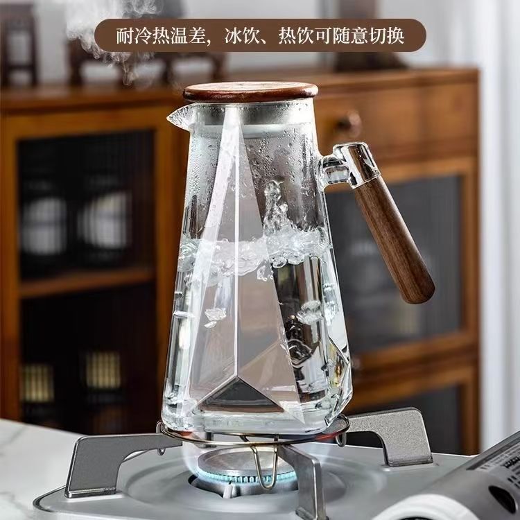 ガラスコールドケトルティーポット厚みのある大容量ホームリビングルーム新しい中国風の直火冷蔵防爆コールドケトル|undefined