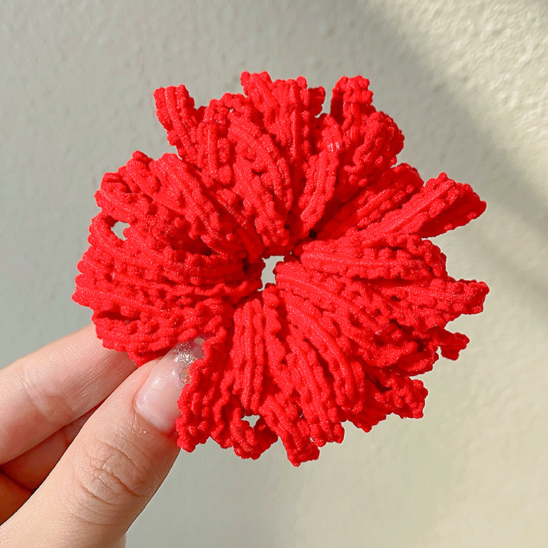 Banda de goma de los niños chino rojo diadema niñas lazo de pelo de bebé no duele el pelo Año Nuevo año pelo banda accesorios para el pelo
