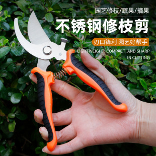 Stainless Steel Pruning Shears Multifunctional Gardening Scissors Orchard Flower Branch Grafting Tree Branch Shears Garden Branch Tool Shears