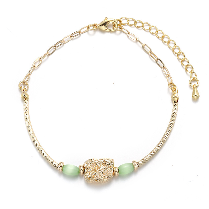 Fashion Geometric Stainless Steel Plating Opal Bracelets