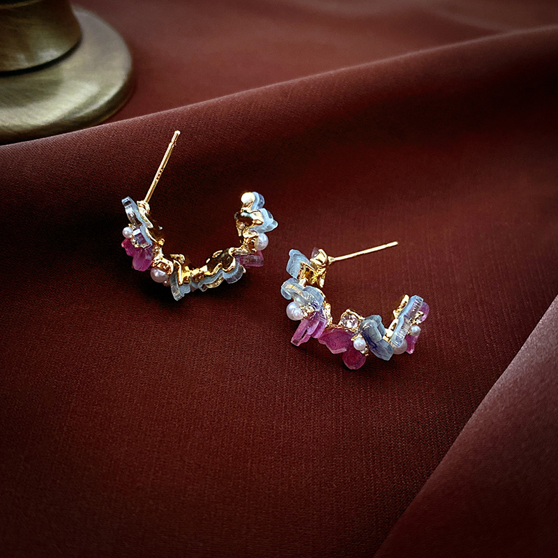 Daily, Street Occasion 1 Pair Sweet Geometric Inlay Alloy Acrylic Artificial Pearls Ear Studs