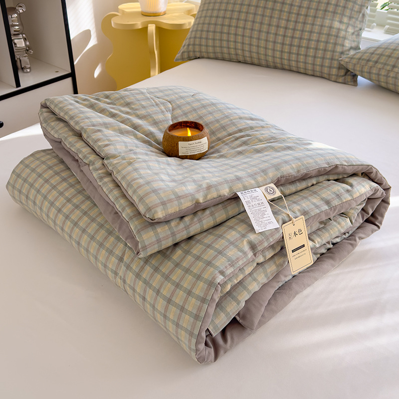 Edredón fresco de verano agradable para la piel, edredón de aire acondicionado simple y doble, edredón de los niños lavable a máquina, edredón fino de verano, edredón