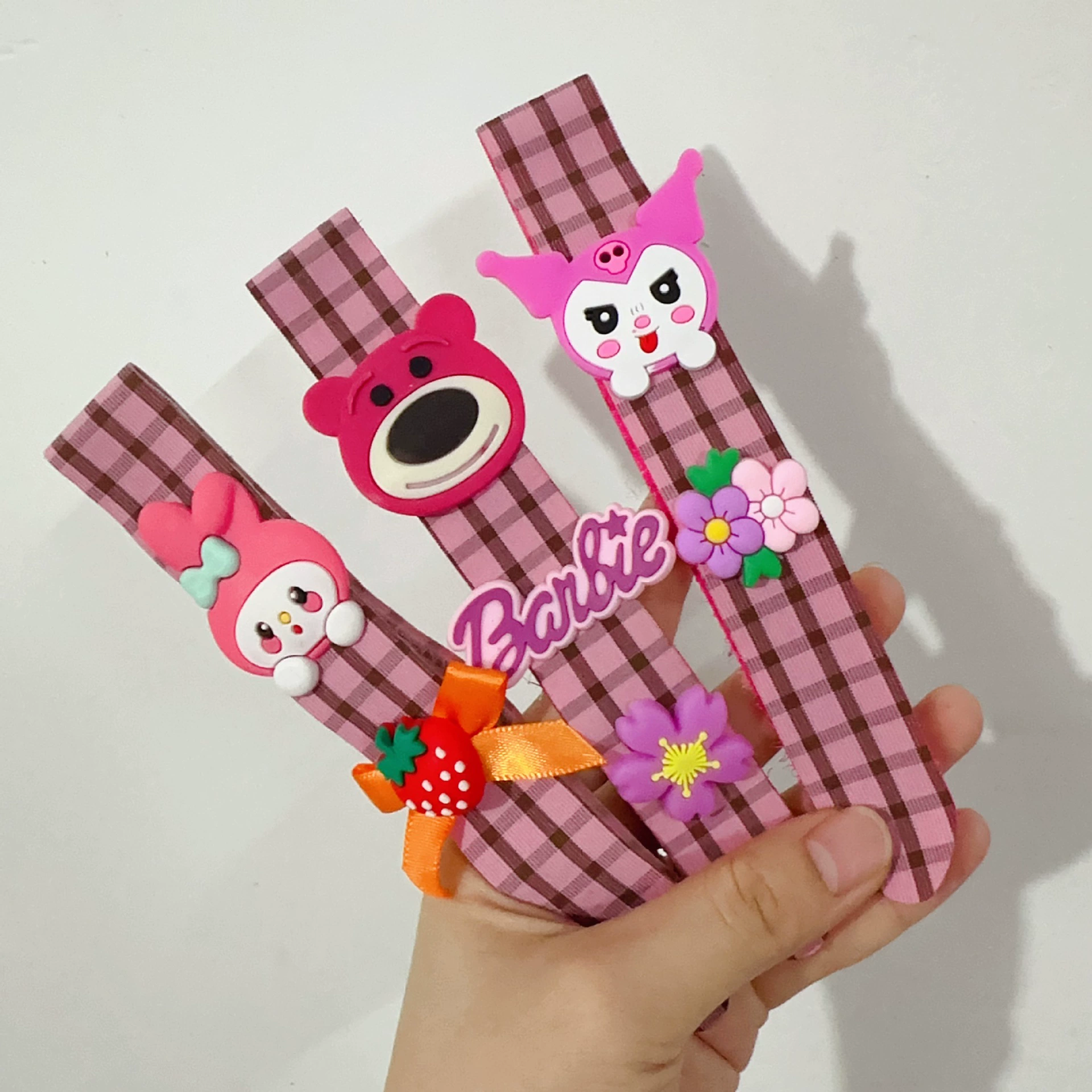 Летичная повязка на голову с липучкой, длинные челки
