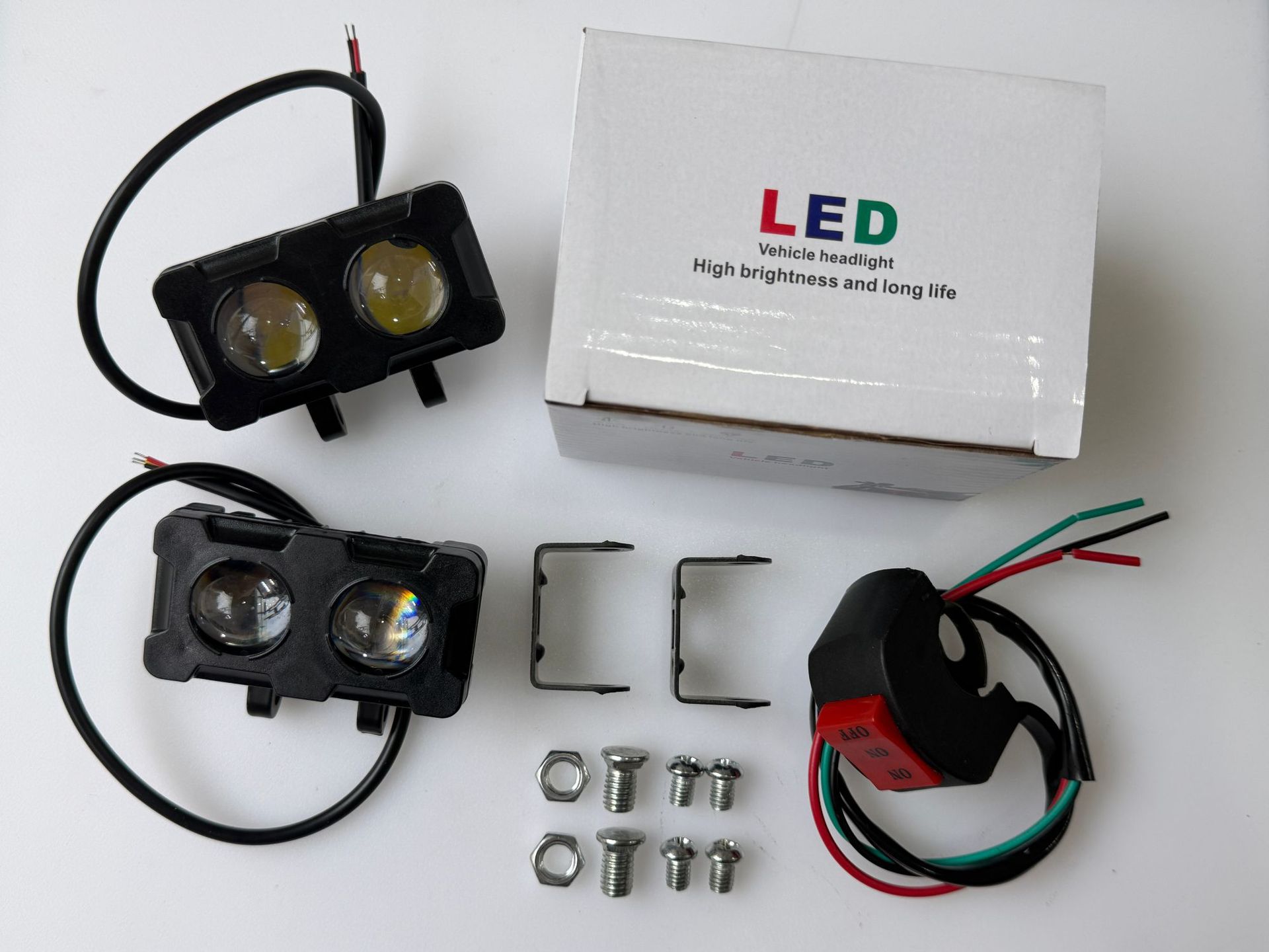 New wide-voltage cross-border exclusive motorcycle spotlight LED headlight electric vehicle front light with high and low beam