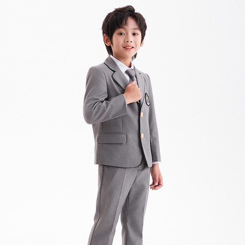 Summer and Autumn New Student Uniforms for Boys and Girls, Academic Style Suit, Class Uniform Set, Gray, Performance Costume for June 1st