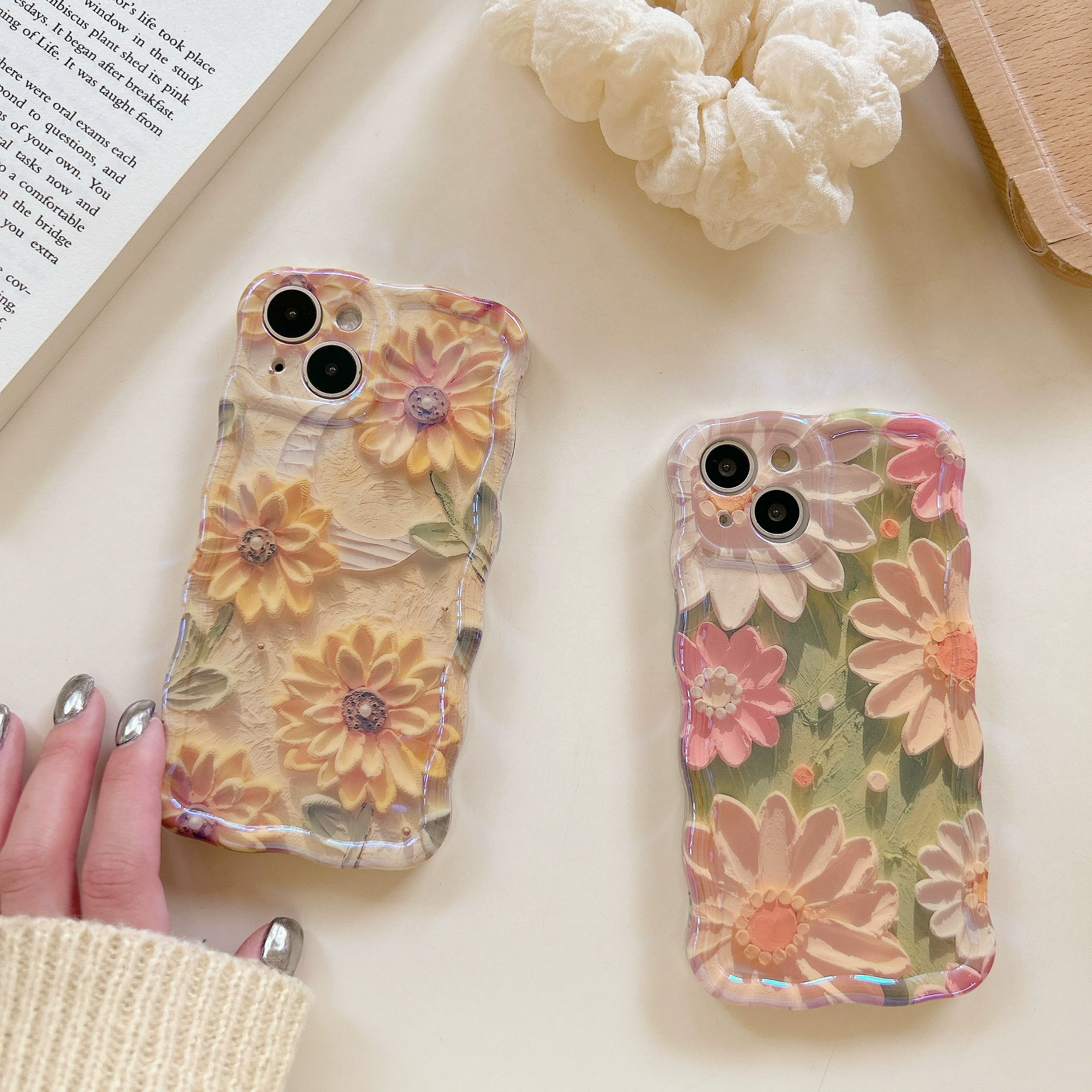 Д compatible чехол для телефона, креативный силиконовый чехол для iPhone 15, защитный чехол, с цветочным принтом, iPhone, защита от падения