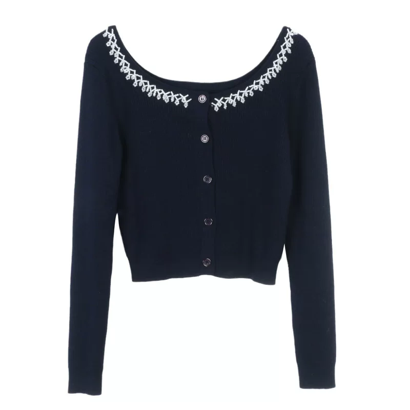 Осенний кардиган, короткий трикотажный свитер, slim fit, французский стиль