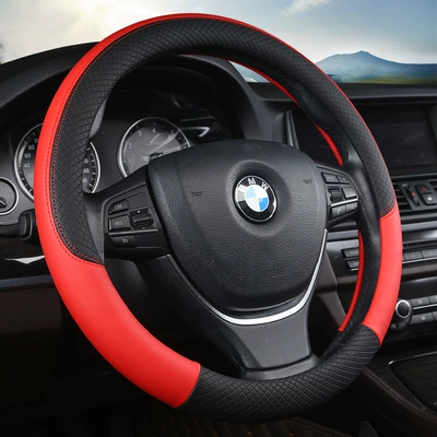 Steering wheel cover – steering wheel cover summer four - high-grade-black-red-38cm