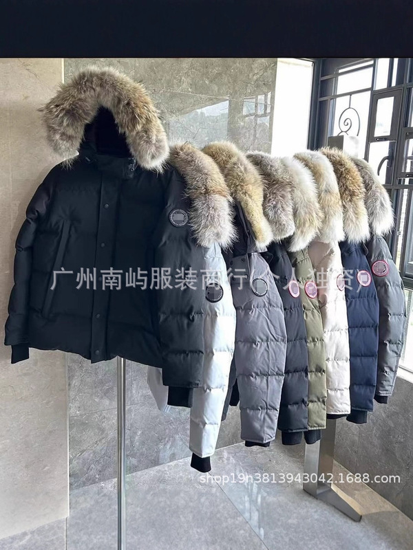 外贸高端鹅家毛领大口袋男女同款派克棉服户外加厚保暖中长款外套|undefined