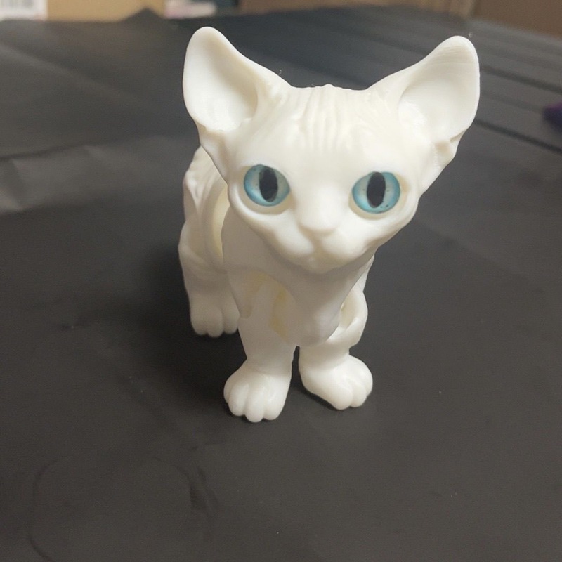 3Dプリント可动プラスチック毛なし猫フィギュア动物置物女の子男の子子供玩具プレゼント超萌え|undefined