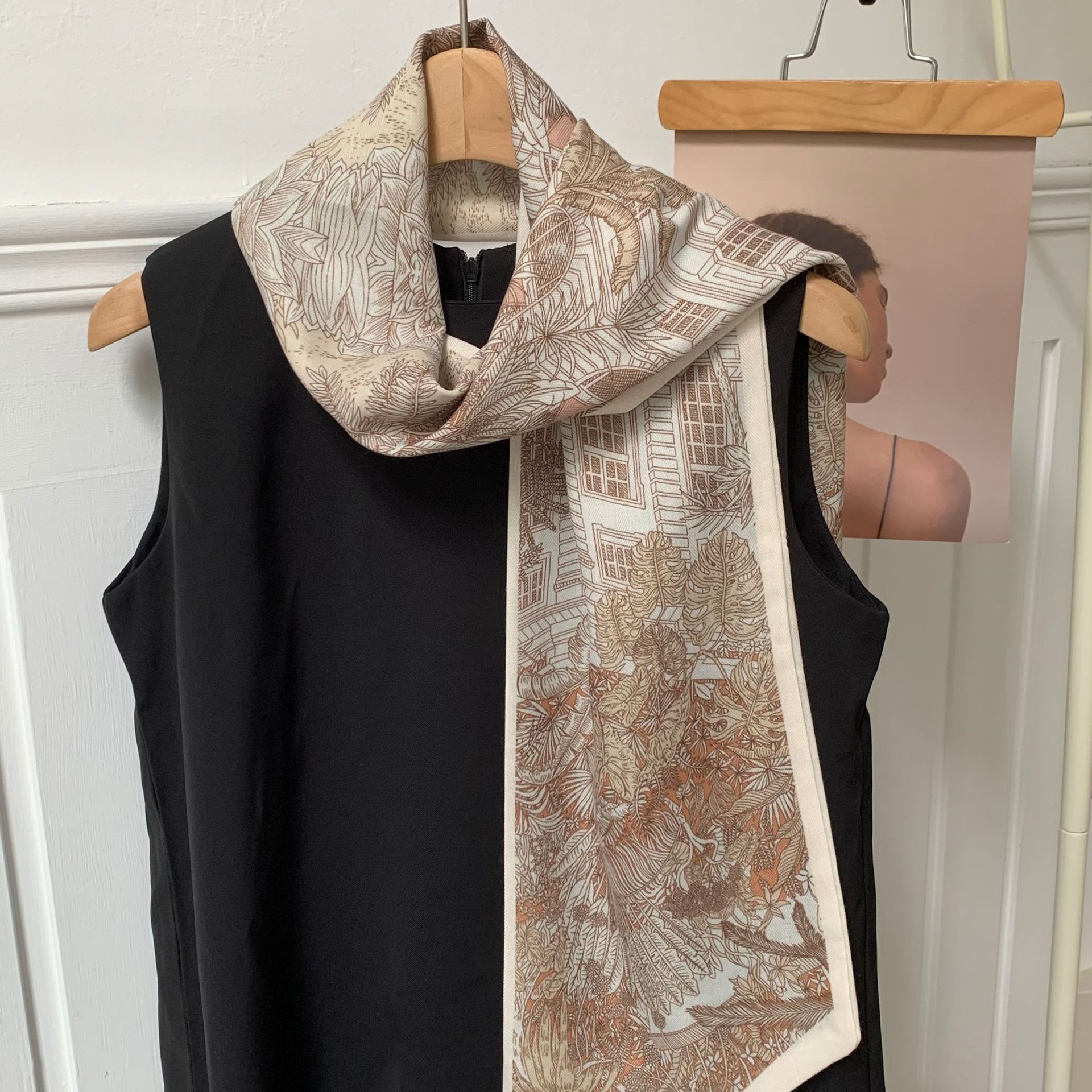 Pañuelo de seda sentido de alta calidad primavera y verano nuevo sentido de la atmósfera coreana bufanda decorativa de todo fósforo protector solar pañuelo para el cabello cinturón de moda