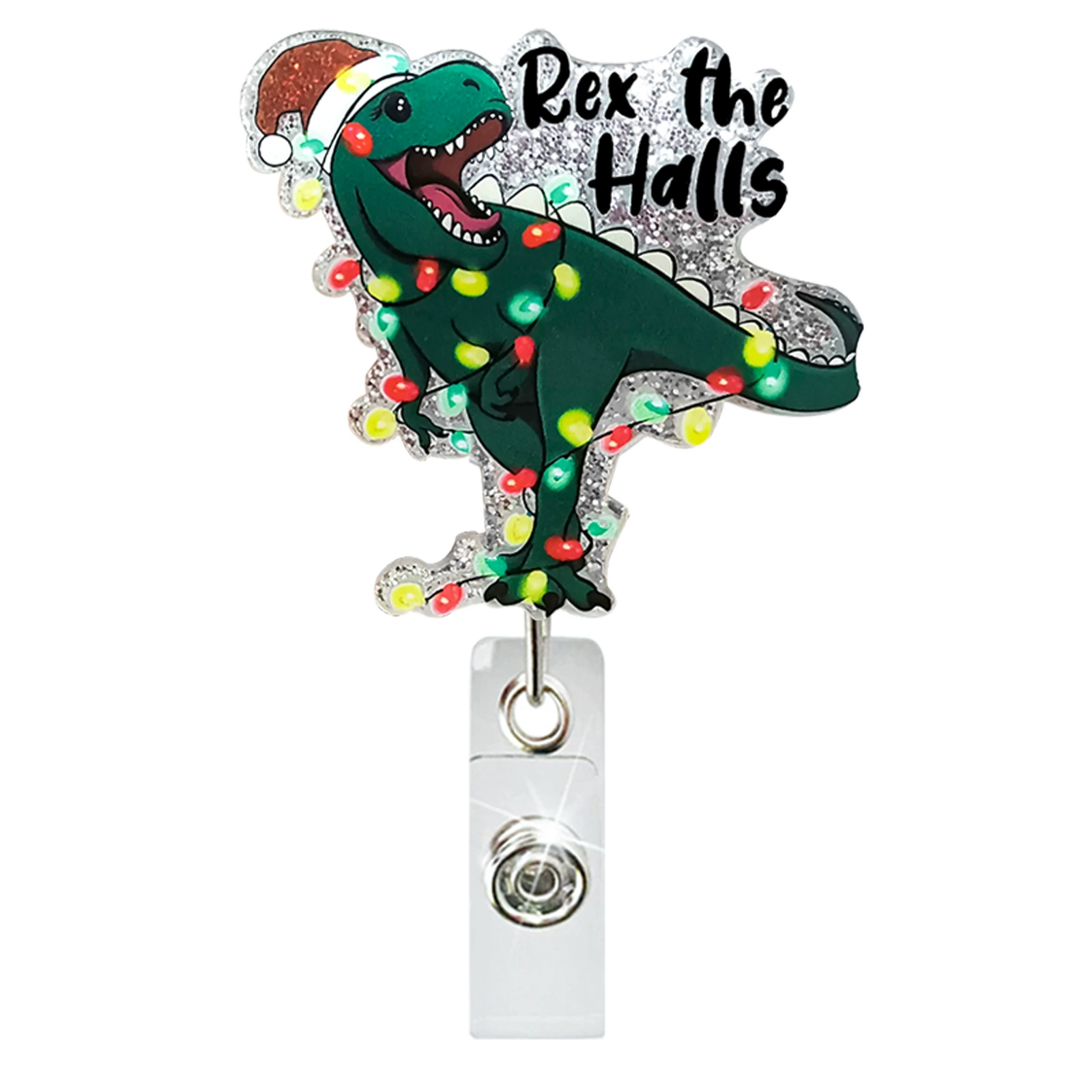 Christmas acrylic adjustable dinosaur, rotating badge, crocodile