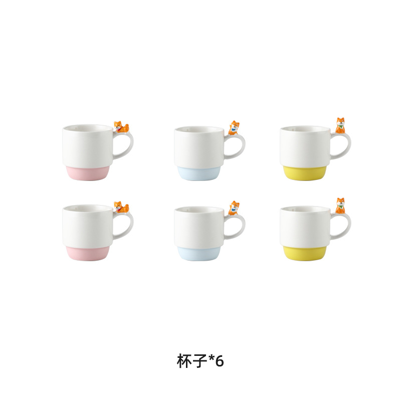 Animal Shiba Inu taza plegable taza de bebida de cerámica taza de desayuno taza de agua de oficina traje de la taza de café del hogar
