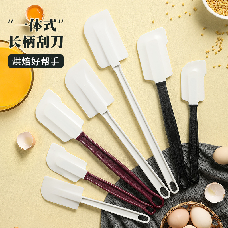 Silicone Soft Shovel Scraper plus size Long Handle No. Rubber Food Plastic Grade Cake Cream Baking Tools Scraper Shovel