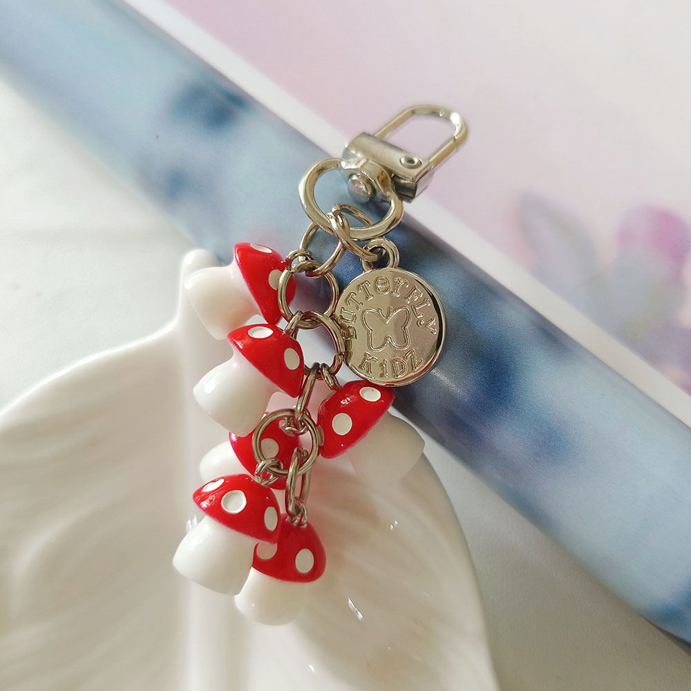 11g Weight Keychain Classification 1 Piece Quantity Wedding, Graduation, Birthday Occasion Resin Material Mushroom Pattern Unisex Gender Cute Style Cute Mushroom Resin Unisex Keychain 2