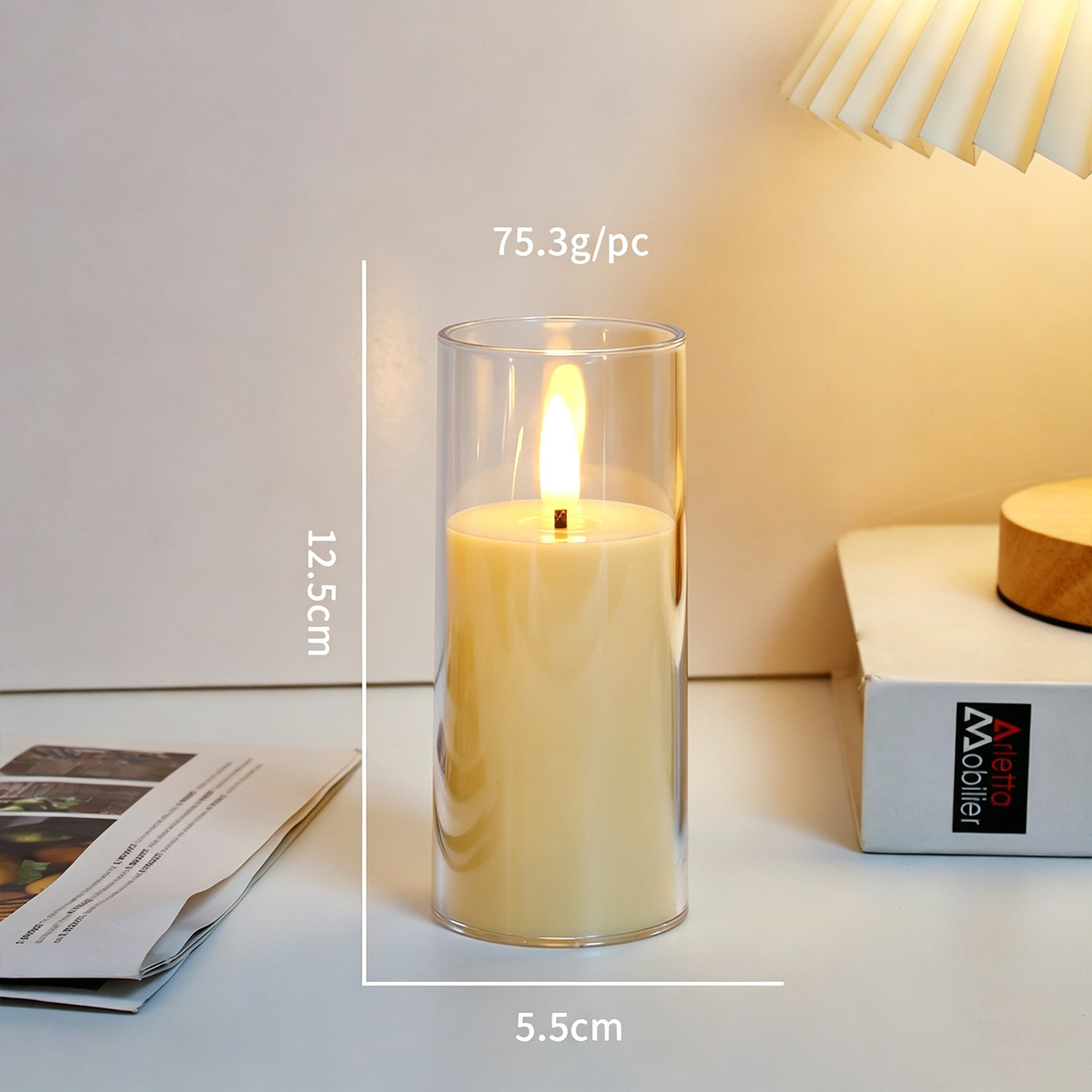 Lámpara de Vela Electrónica de Acrílico Sin Humo con Control Remoto para Propuesta de Matrimonio y Fiestas
