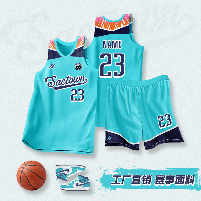 Children's Basketball Training Camp Jersey Summer School Team Basketball Game Uniform Quick-Drying Basketball Uniform Suit Custom Printed Number
