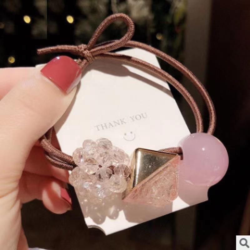 Elástico joyas de cabello de moda con frijoles frescos M anillo de cereza cuerda de cabello al por mayor de la banda de goma cabeza de 100 bolas de cabello rojo una variedad de alta elástica