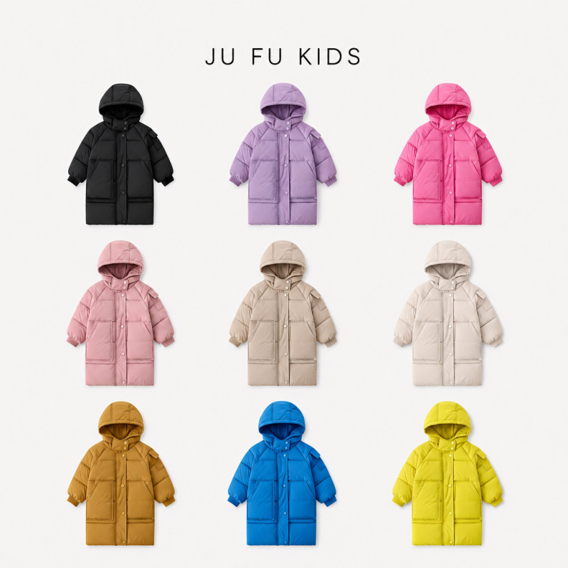 Children's mid-length cotton-padded jacket, boys' winter coat, girls' thickened cotton-padded jacket, children's clothing for toddlers and older kids, trendy clothing for teenagers Children's mid-length cotton-padded jacket, boys' winter coat, girls' thickened cotton-padded jacket, children's clothing for toddlers and older kids, trendy clothing for teenagers