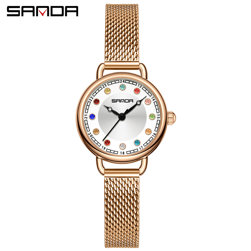 메쉬 벨트 로즈 골드 화이트