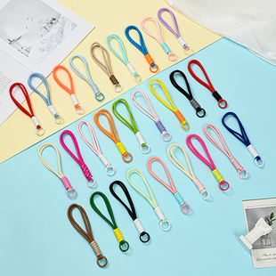 Xiaohongshu Popular Simple Mobile Phone Lanyard Colorful Braided Keychain Lanyard Color Matching Mobile Phone Rope Water Cup Rope Wholesale