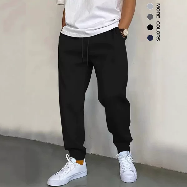 Cross-Border Hot-Selling Men's Casual 220g Sweatpants Men's Loose Drawstring Simple Versatile Sports Leggings Sweatpants