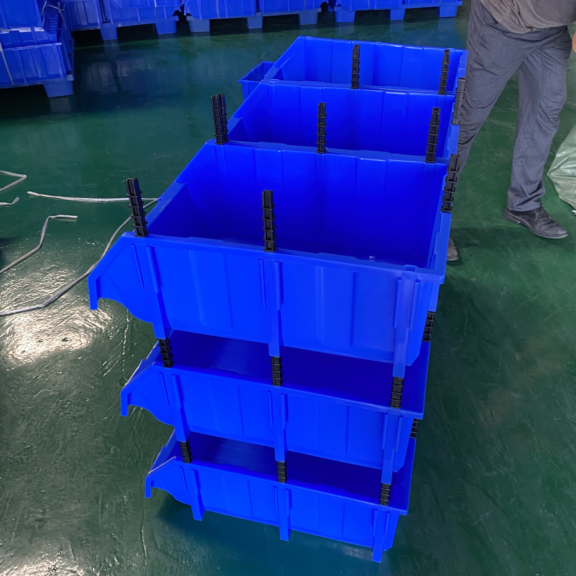 厂家现货浙江宁波义乌斜口塑料周转箱 货架箱 五金工具箱 螺丝箱