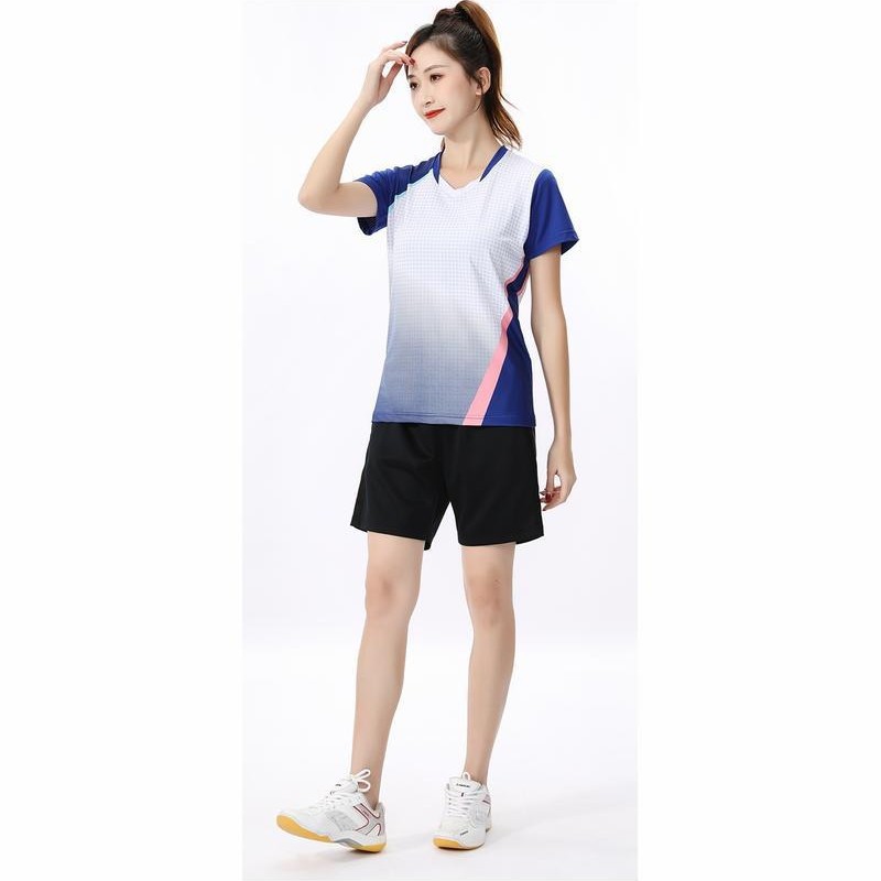 Nueva ropa de gimnasio para hombres secos rápidos de verano mangas cortas de cuello en V camiseta pantalones cortos trajes deportivos de equipo de baloncesto de mujer ropa de carrera