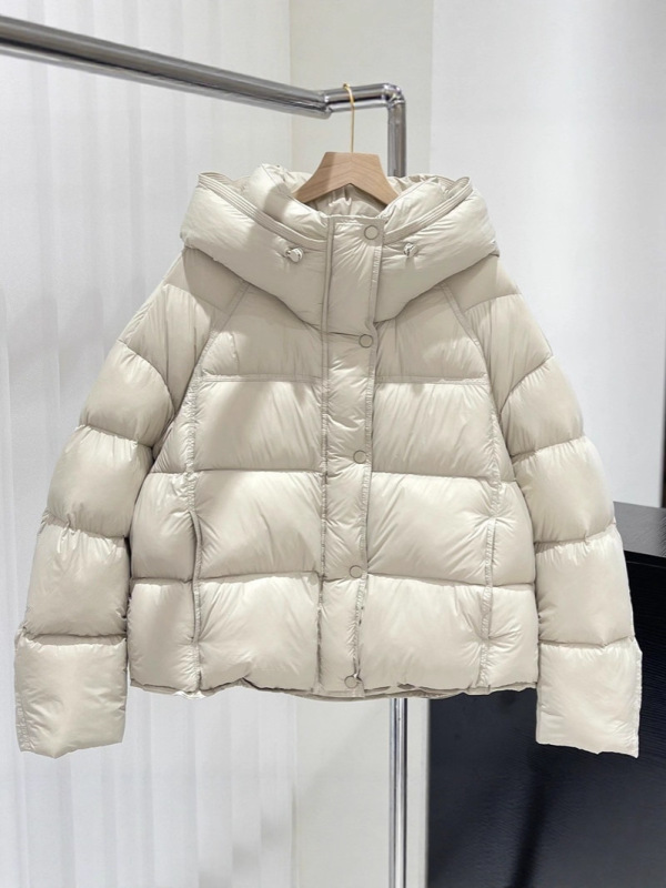 2025冬季新款泡芙羽绒服女短款连帽宽松面包服加厚白鸭绒保暖外套|undefined
