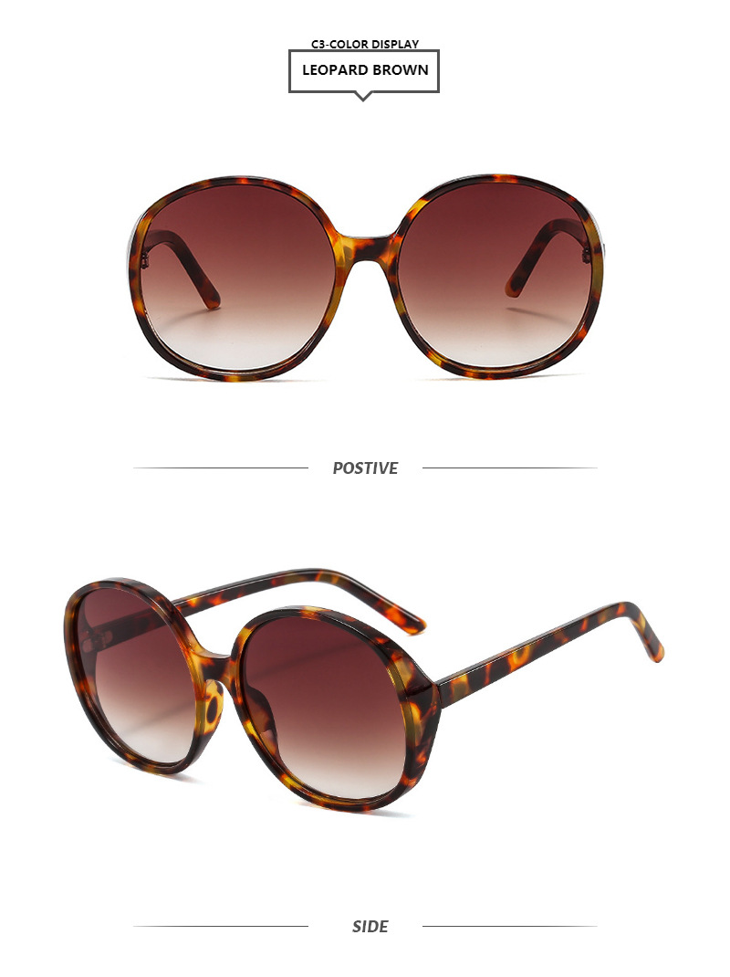 Retro Lady Color Block Pc Round Frame Full Frame Women's Sunglasses display picture 2