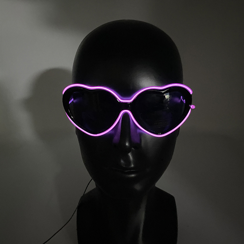 Nuevas gafas luminosas LED con forma de corazón, a la moda, para hombres y mujeres, estilo pareja, para fiestas, bailes, fotos.