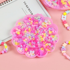 Cartoon Children Bead Toys Girl Handmade DIY Brain Teaser Bead Set Necklace Bracelet String Beads