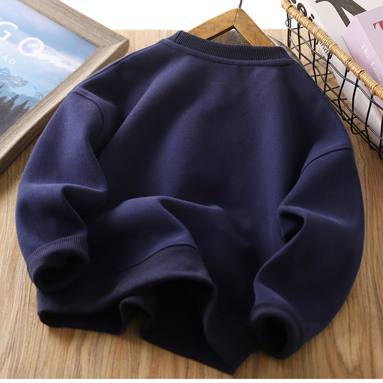 Round Neck Neckline Simple Style Solid Color Cotton Hoodies & Knitwears