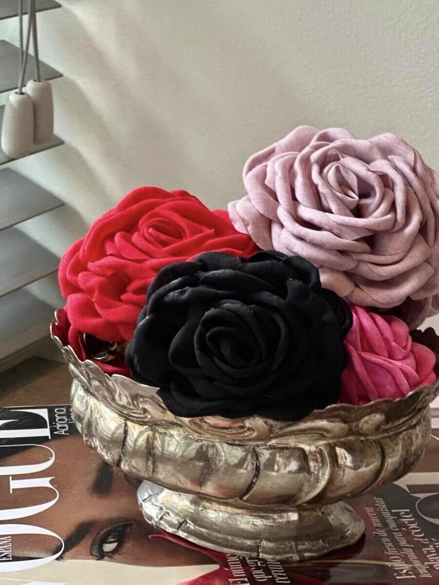 同款发夹手工制作立体玫瑰花朵造型发饰爪夹 百搭头饰发卡