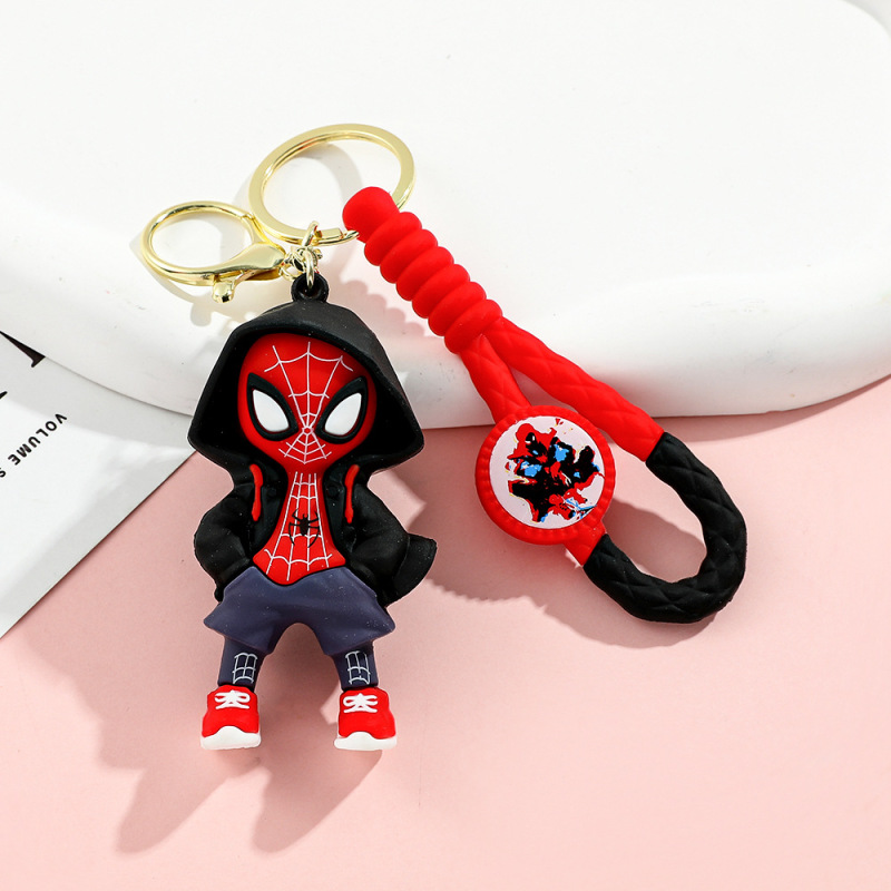 50種類の漫画マーベルスパイダーマンシリコンキーホルダーpvcペンダントバッグ車のキーペンダントギフト卸売|undefined