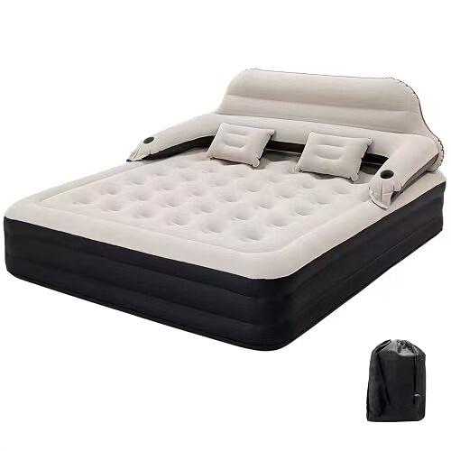 Single and double-person household thickened flocked mattress, enlarged air mattress, simple and portable outdoor lazy backrest inflatable mattress Single and double-person household thickened flocked mattress, enlarged air mattress, simple and portable outdoor lazy backrest inflatable mattress