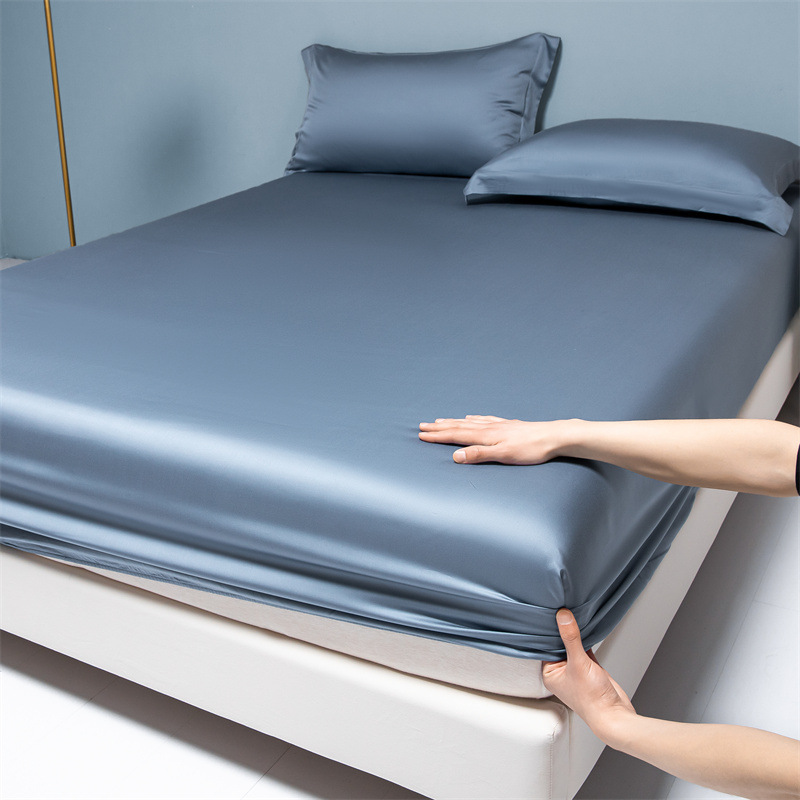 Four Seasons Solid Color Tencel Single Piece Sheet Cool Mattress Protector Naked Sleeping Breathable Single and Double Bedspread Bedding Wholesale