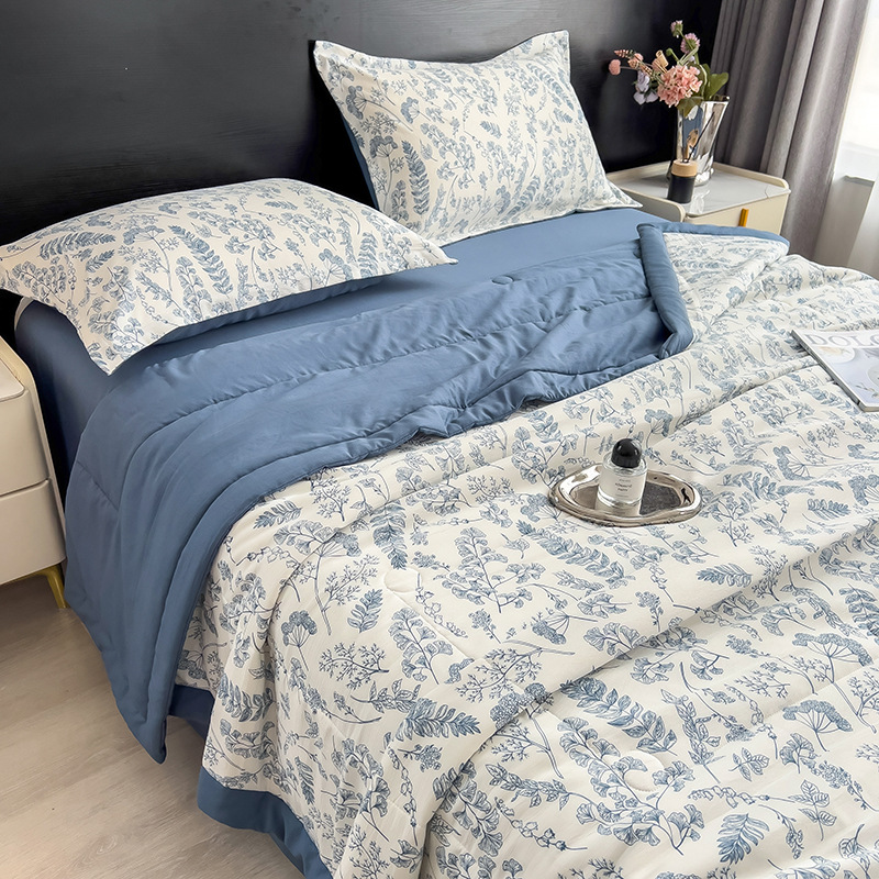 Jogo de capa de edredão bebé macio em gaze de algodão e linho_voghion.com