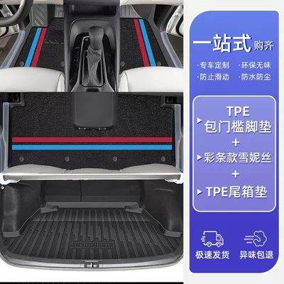 Ayaqaltılar (Kovriklər), Toyota Corolla Foot Mat Surrounding - 24-models-23-hybrid-models-corolla-rui-double-layer-color-strips-package-door-sill-mats-snowy-carpet-trunk-mat