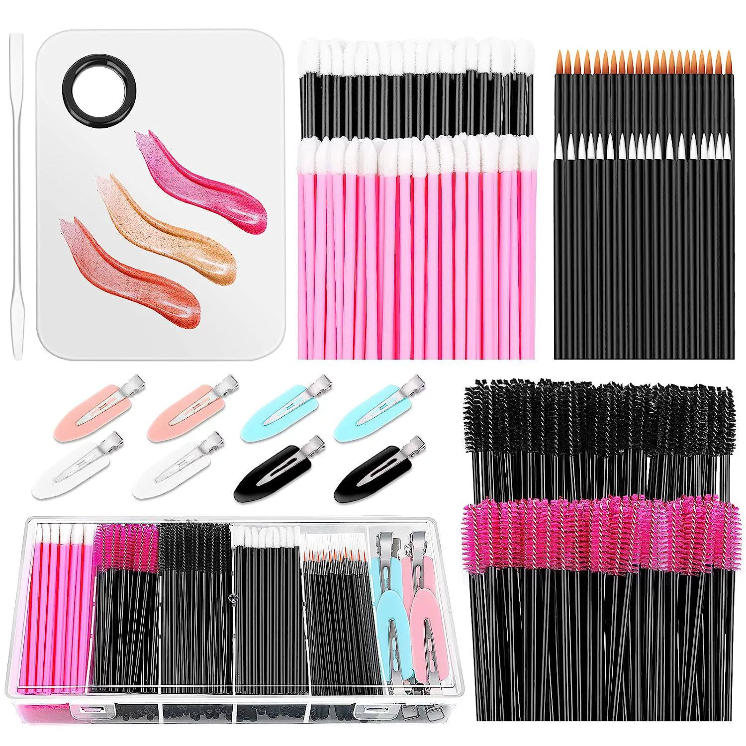 Disposable Eyelash Tool Set — Brushes, Triangular Sponges, Hairpins & Palette, Multi‑piece Kits