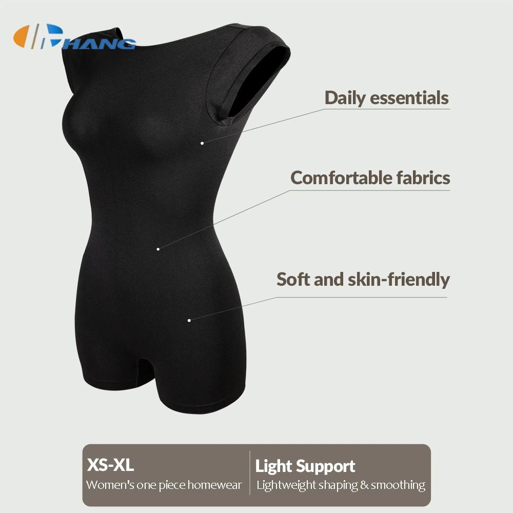 Поясная цепь, базовый корректирующий bodysuit, белье для коррекции формы бедер, открытая спина, плотный, с коротким рукавом